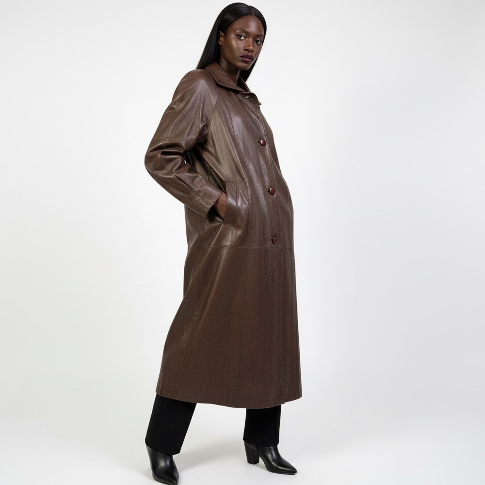 Vintage DITA MARTIN DESIGN Leather Coat - Women's Size 8